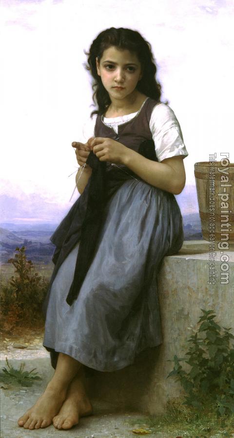 William-Adolphe Bouguereau : The Little Knitter